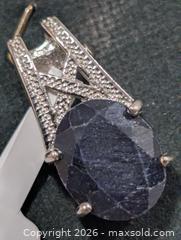 MaxSold Auction: Silver Dyed Sapphire(4ct) Pendant  - Toronto (Ontario, Canada) PARTNER MANAGED Downsizing Online Auction - Yonge Street