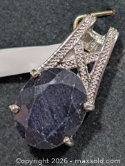 MaxSold Auction: Silver Dyed Sapphire(4ct) Pendant  - Toronto (Ontario, Canada) PARTNER MANAGED Downsizing Online Auction - Yonge Street
