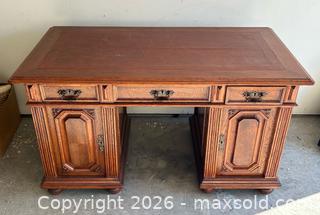 MaxSold Auction: Antique Wood Pedestal Writing Desk - Burlington (Ontario, Canada) SELLER MANAGED Estate Sale Online Auction - Fairview Street (STORAGE)