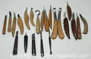 MaxSold Auction: Collection of 22 Wood Carving Chisels & Gouges, Etc c/w Leather Pouch - Burlington (Ontario, Canada) SELLER MANAGED Estate Sale Online Auction - Fairview Street (STORAGE)