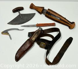 MaxSold Auction: Collection of 5 Cutting Utensils incl Ulu - Burlington (Ontario, Canada) SELLER MANAGED Estate Sale Online Auction - Fairview Street (STORAGE)