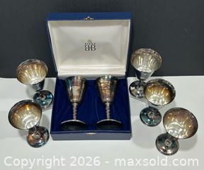 MaxSold Auction: Collection of Birks Primrose Vintage Silver-Plate Wine Goblets (7) - Burlington (Ontario, Canada) SELLER MANAGED Estate Sale Online Auction - Fairview Street (STORAGE)