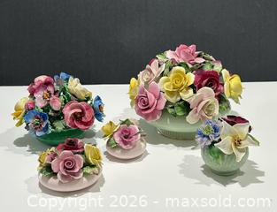 MaxSold Auction:  Collection of Vintage Floral China Bouquet (5) - Burlington (Ontario, Canada) SELLER MANAGED Estate Sale Online Auction - Fairview Street (STORAGE)