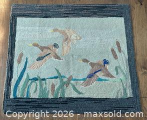 MaxSold Auction: Ducks in Flight Vintage Handmade Hooked Rug - Burlington (Ontario, Canada) SELLER MANAGED Estate Sale Online Auction - Fairview Street (STORAGE)