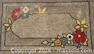 MaxSold Auction: Floral Design Vintage Handmade Hooked Rug - Burlington (Ontario, Canada) SELLER MANAGED Estate Sale Online Auction - Fairview Street (STORAGE)