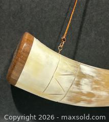 MaxSold Auction: Handcrafted Powder Horn c/w Leather Strap - Burlington (Ontario, Canada) SELLER MANAGED Estate Sale Online Auction - Fairview Street (STORAGE)