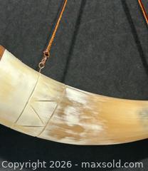 MaxSold Auction: Handcrafted Powder Horn c/w Leather Strap - Burlington (Ontario, Canada) SELLER MANAGED Estate Sale Online Auction - Fairview Street (STORAGE)