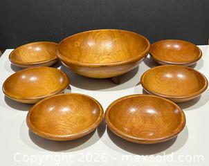 MaxSold Auction: MCM Baribocraft Canada Wooden Salad Bowl 7pcs Set - Burlington (Ontario, Canada) SELLER MANAGED Estate Sale Online Auction - Fairview Street (STORAGE)