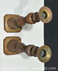 MaxSold Auction: Pair Of Antique Brass Push Up Candlesticks  - Burlington (Ontario, Canada) SELLER MANAGED Estate Sale Online Auction - Fairview Street (STORAGE)