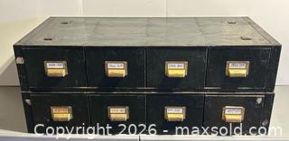 MaxSold Auction: Vintage 4 Drawer Apothecary or Library/ Postcard Metal Storage Cabinet x 2 - Burlington (Ontario, Canada) SELLER MANAGED Estate Sale Online Auction - Fairview Street (STORAGE)
