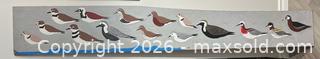 MaxSold Auction: Vintage Acadian Folk Art Birds Painting on Wood Plank By Bob Chivers (b) - Burlington (Ontario, Canada) SELLER MANAGED Estate Sale Online Auction - Fairview Street (STORAGE)