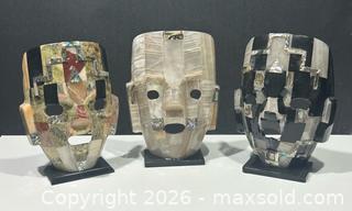 MaxSold Auction: Vintage Mosaic Aztec/Mayan Semi-Precious Stone Mask X 3  - Burlington (Ontario, Canada) SELLER MANAGED Estate Sale Online Auction - Fairview Street (STORAGE)