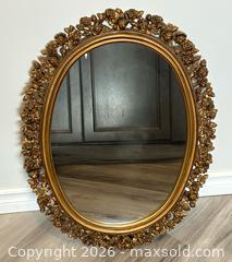 MaxSold Auction: Vintage Oval Mirror with Ornate Rose Border  - Burlington (Ontario, Canada) SELLER MANAGED Estate Sale Online Auction - Fairview Street (STORAGE)