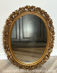 MaxSold Auction: Vintage Oval Mirror with Ornate Rose Border  - Burlington (Ontario, Canada) SELLER MANAGED Estate Sale Online Auction - Fairview Street (STORAGE)