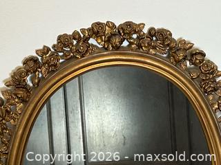 MaxSold Auction: Vintage Oval Mirror with Ornate Rose Border  - Burlington (Ontario, Canada) SELLER MANAGED Estate Sale Online Auction - Fairview Street (STORAGE)
