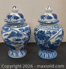 MaxSold Auction: Pair of Blue & White Porcelain Ginger Jars with Lids - Lakeshore (Maidstone)(Ontario, Canada) PARTNER MANAGED Estate Sale Online Auction - County Road 42
