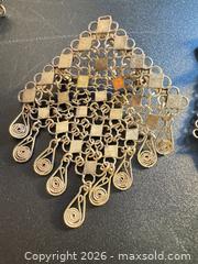 MaxSold Auction: Antique sterling silver filigree earrings & brooch  - Markham (Ontario, Canada) SELLER MANAGED Downsizing Online Auction - Loring Crescent