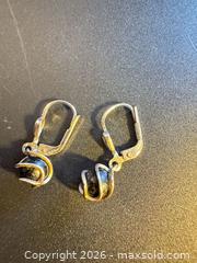 MaxSold Auction: Antique sterling silver onyx earrings  - Markham (Ontario, Canada) SELLER MANAGED Downsizing Online Auction - Loring Crescent