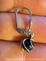 MaxSold Auction: Antique sterling silver onyx earrings  - Markham (Ontario, Canada) SELLER MANAGED Downsizing Online Auction - Loring Crescent