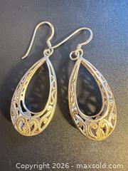 MaxSold Auction: Large filigree sterling silver earrings  - Markham (Ontario, Canada) SELLER MANAGED Downsizing Online Auction - Loring Crescent