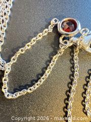 MaxSold Auction: Long sterling silver necklace with stones 34” length  - Markham (Ontario, Canada) SELLER MANAGED Downsizing Online Auction - Loring Crescent