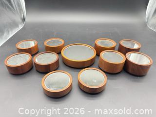 MaxSold Auction: Stackable Scandinavian wood framed mirrors for displays  - Markham (Ontario, Canada) SELLER MANAGED Downsizing Online Auction - Loring Crescent