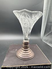 MaxSold Auction: Sterling silver base crystal vase - Markham (Ontario, Canada) SELLER MANAGED Downsizing Online Auction - Loring Crescent