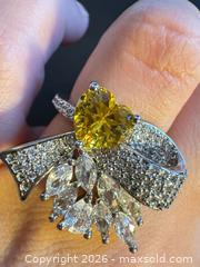 MaxSold Auction: Sterling silver crystal & citrine ring  - Markham (Ontario, Canada) SELLER MANAGED Downsizing Online Auction - Loring Crescent