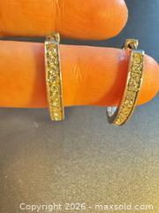MaxSold Auction: Sterling silver hoops with stones - Markham (Ontario, Canada) SELLER MANAGED Downsizing Online Auction - Loring Crescent