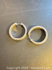 MaxSold Auction: Sterling silver hoops with stones - Markham (Ontario, Canada) SELLER MANAGED Downsizing Online Auction - Loring Crescent