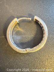 MaxSold Auction: Sterling silver hoops with stones - Markham (Ontario, Canada) SELLER MANAGED Downsizing Online Auction - Loring Crescent