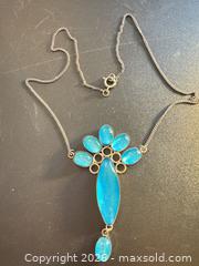 MaxSold Auction: Sterling silver necklace with blue stones  - Markham (Ontario, Canada) SELLER MANAGED Downsizing Online Auction - Loring Crescent