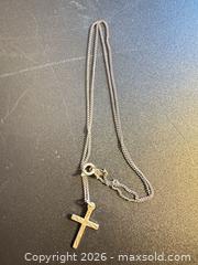 MaxSold Auction: Sterling silver necklace with cross pendant  - Markham (Ontario, Canada) SELLER MANAGED Downsizing Online Auction - Loring Crescent