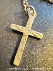 MaxSold Auction: Sterling silver necklace with cross pendant  - Markham (Ontario, Canada) SELLER MANAGED Downsizing Online Auction - Loring Crescent