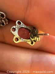 MaxSold Auction: Sterling silver studs with pink stones  - Markham (Ontario, Canada) SELLER MANAGED Downsizing Online Auction - Loring Crescent