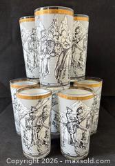 MaxSold Auction: 8 Heraldic Medeival Knights "Camelot" Pristine Drinking Glass Set - Toronto (Ontario, Canada) PARTNER MANAGED Reseller Online Auction - Railside Road