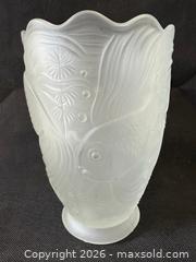 MaxSold Auction: Antique Joseph Inwald For Barolac Bohemian Frosted Raised Koi Fish Decorated Art Glass Vase C.1940 - Toronto (Ontario, Canada) PARTNER MANAGED Reseller Online Auction - Railside Road
