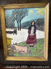 MaxSold Auction: Early Antique Primitive Folk Art Well-Painted Oil Painting On Board Shepherd Cows Madonna - Toronto (Ontario, Canada) PARTNER MANAGED Reseller Online Auction - Railside Road