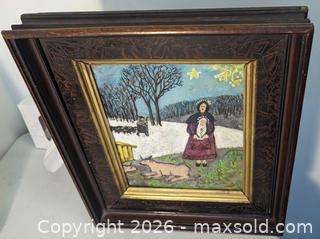 MaxSold Auction: Early Antique Primitive Folk Art Well-Painted Oil Painting On Board Shepherd Cows Madonna - Toronto (Ontario, Canada) PARTNER MANAGED Reseller Online Auction - Railside Road