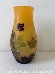 MaxSold Auction: Fine Vintage Cameo Art Glass Autumnal Leaves Etched Vase   - Toronto (Ontario, Canada) PARTNER MANAGED Reseller Online Auction - Railside Road
