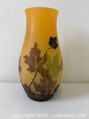 MaxSold Auction: Fine Vintage Cameo Art Glass Autumnal Leaves Etched Vase   - Toronto (Ontario, Canada) PARTNER MANAGED Reseller Online Auction - Railside Road
