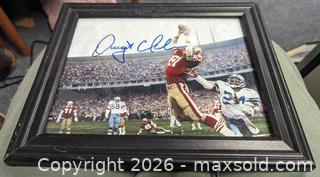 MaxSold Auction: Framed NFL Football Dwight Clark Signed Autographed Photo 8x10 The Catch - Toronto (Ontario, Canada) PARTNER MANAGED Reseller Online Auction - Railside Road