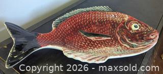 MaxSold Auction: Large Grouper Portuguese Bordalo Pinheiro Ceramic Fish Serving Platter - Toronto (Ontario, Canada) PARTNER MANAGED Reseller Online Auction - Railside Road