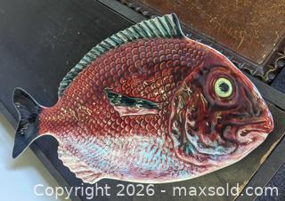 MaxSold Auction: Large Grouper Portuguese Bordalo Pinheiro Ceramic Fish Serving Platter - Toronto (Ontario, Canada) PARTNER MANAGED Reseller Online Auction - Railside Road