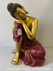 MaxSold Auction: Large Meditative Kneeling Buddha Patinated Resin Sculpture  - Toronto (Ontario, Canada) PARTNER MANAGED Reseller Online Auction - Railside Road