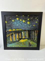 MaxSold Auction: Large Wood Framed Starry Night Over The Rhone Tribute To Van Gogh Oil Painting On Canvas - Toronto (Ontario, Canada) PARTNER MANAGED Reseller Online Auction - Railside Road