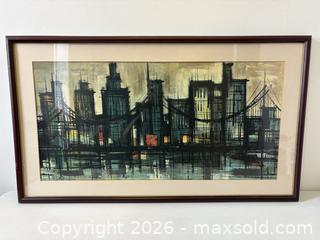MaxSold Auction: Mid-Century Modernist Abstract Cityscape Framed Lithograph On Canvas Signed M Girard 1965 - Toronto (Ontario, Canada) PARTNER MANAGED Reseller Online Auction - Railside Road