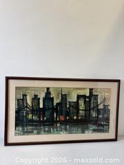 MaxSold Auction: Mid-Century Modernist Abstract Cityscape Framed Lithograph On Canvas Signed M Girard 1965 - Toronto (Ontario, Canada) PARTNER MANAGED Reseller Online Auction - Railside Road