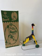 MaxSold Auction: Vintage Boxed Toy Town USA Giraffe ABC Pull-Toy Working 14" Tall - Toronto (Ontario, Canada) PARTNER MANAGED Reseller Online Auction - Railside Road