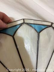 MaxSold Auction: 16 in Tiffany-Style Stained Glass Lamp Shade, Blue/Turquoise/White/Green - Toronto (Ontario, Canada) SELLER MANAGED Downsizing Online Auction - Rutherford Avenue
